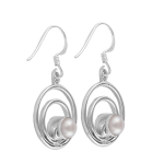 Top quality freshwater pearl hoop earrings 